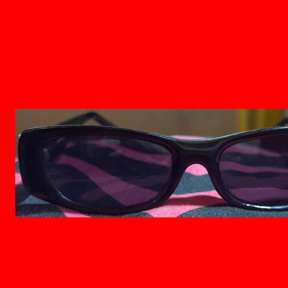Vintage Black Rectangular Sunglasses - image 2
